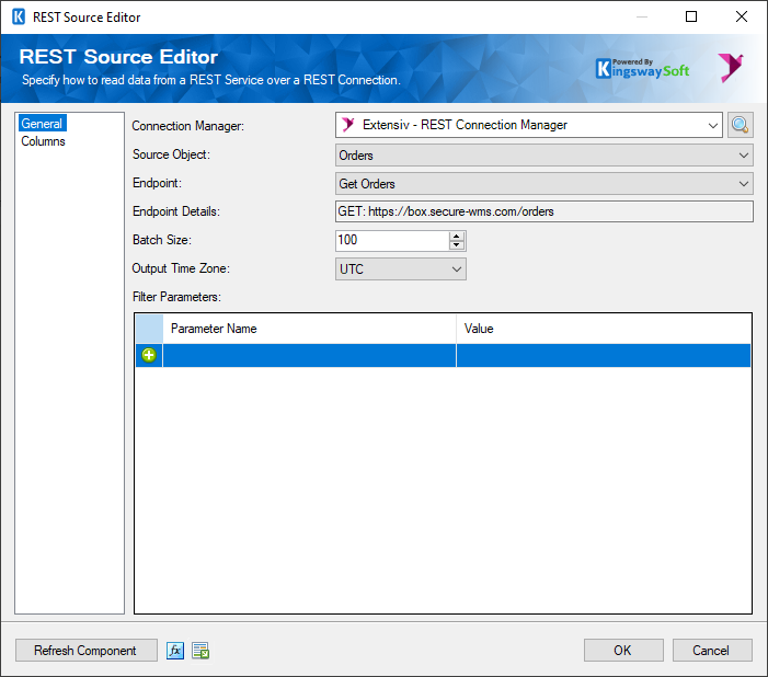 SSIS Extensiv REST Source